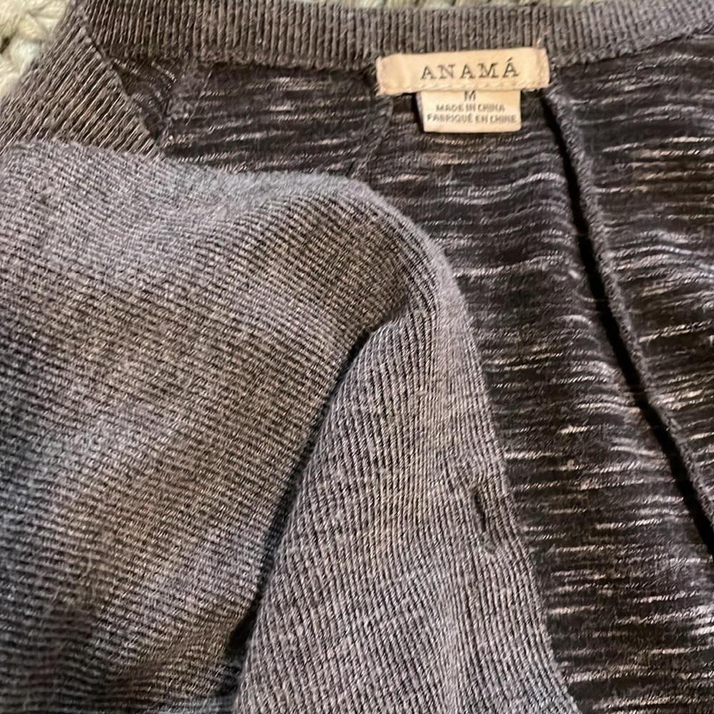 Anama Maxi Duster SizeM Gray Knit Multifabric Bohemian Edgy Normcore Casual Chic - Picture 8 of 11